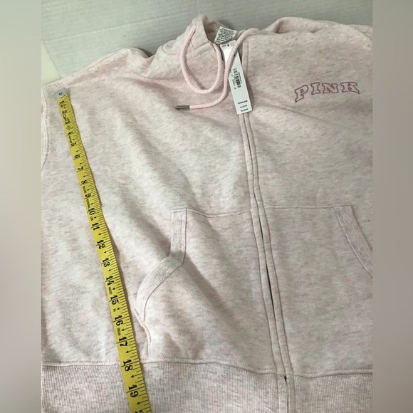 Victoria Secret PINK Hoodie Size M 170/96A Pink Full Zip NWT Glitter - Picture 3 of 14